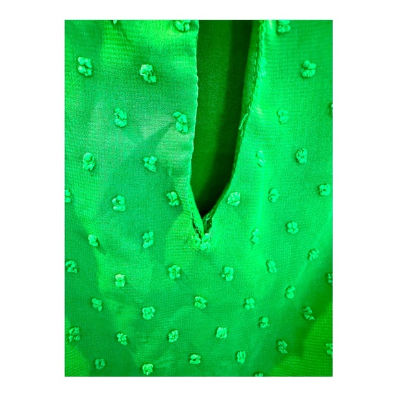 EE:SOME Green Mini Dress Swiss Dot Women’s Size Small - Picture 4 of 5
